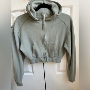 🌟 Skims Waffle Crop Zip Hoodie - Size XS (also have the matching sweatpants!)